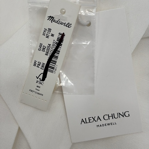 Alexa Chung for Madewell Pleat-Pocket Button-Up Shirt in white size M NWT NT108 - Picture 7 of 11